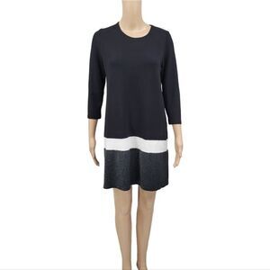 Zara Knit Women's Black with White and Silver Bottom Mini Dress